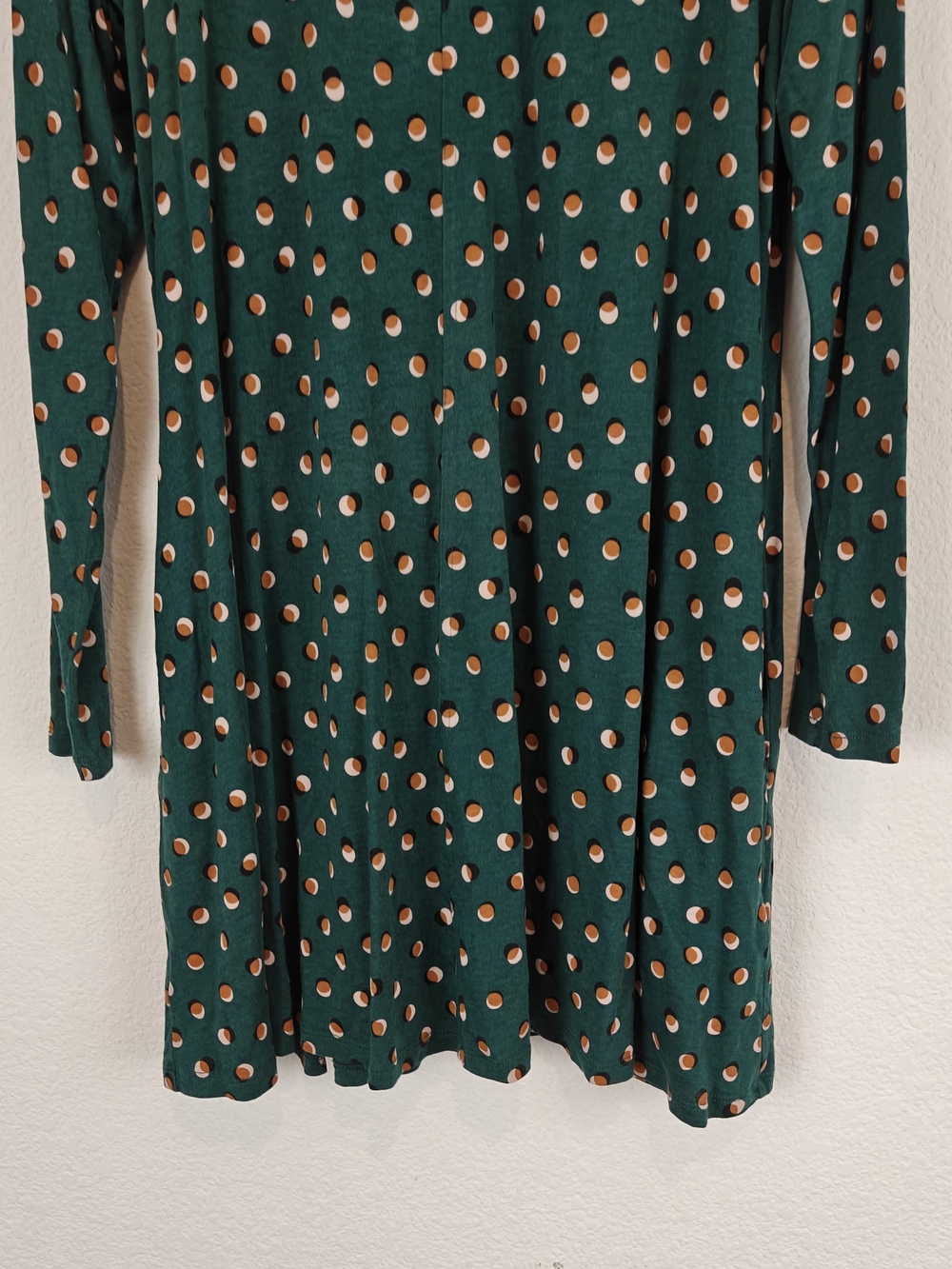 Boden Forest Green Polka Dot Swing Tunic Dress | Tencel Cotton Blend Pockets 12R - Picture 2 of 12